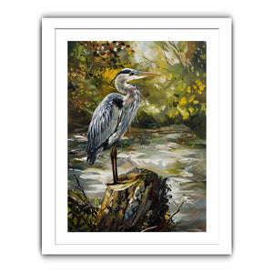 Grey Heron Bird Painting