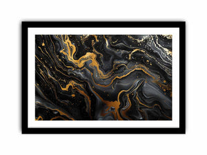 Black Gold Marble Art