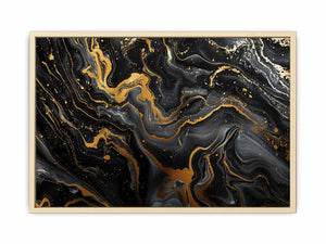 Black Gold Marble Art
