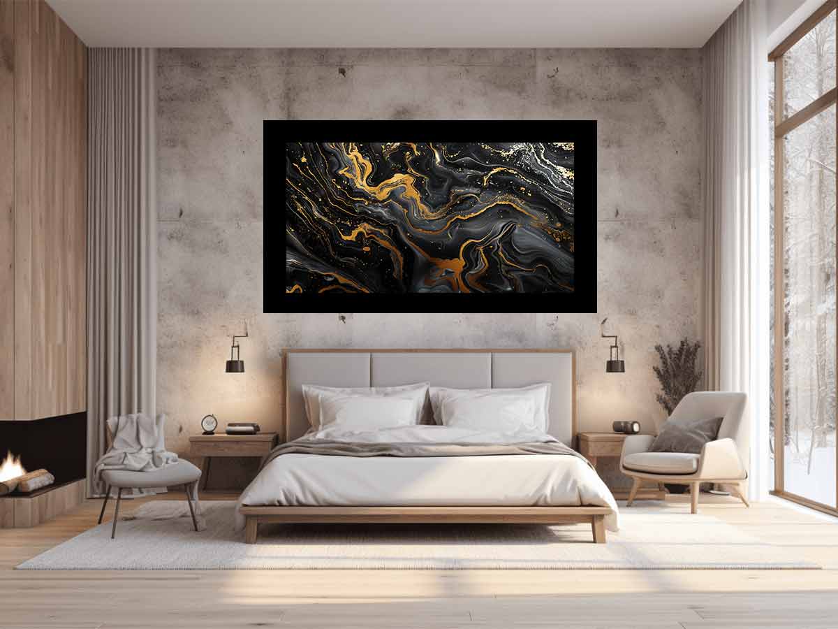 Black Gold Marble Art
