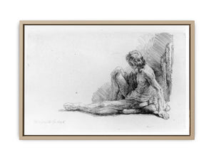 Nude Man Seated on the Ground with One Leg Extended
Painting