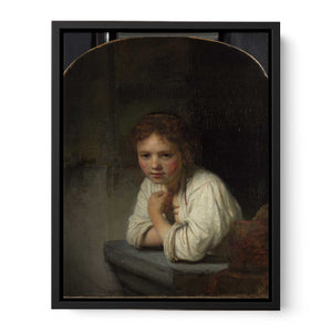 A Young Girl Leaning on a Window-Sill Painting