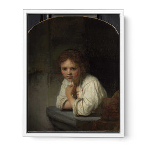 A Young Girl Leaning on a Window-Sill Painting