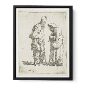 A beggar Man and beggar Woman conversing Painting