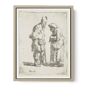 A beggar Man and beggar Woman conversing Painting