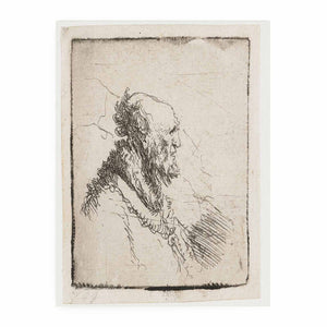 A bald old Man with a short Beard, in Profile Right Painting