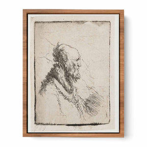 A bald old Man with a short Beard, in Profile Right Painting