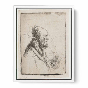 A bald old Man with a short Beard, in Profile Right Painting