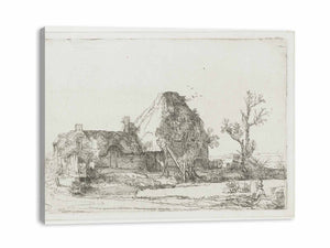 Cottages and Farm Buildings with a Man sketching
Painting