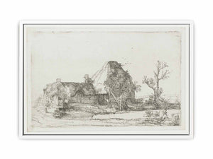 Cottages and Farm Buildings with a Man sketching
Painting