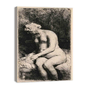 A Woman bathing her Feet at a Brook
Painting