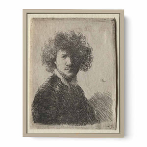 Self Portrait with curly Hair and white Collar Bust
Painting