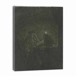 A Student at a Table by Candlelight
Painting