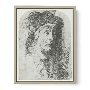 Bust of an old Woman in a furred Cloak and heavy Headdress
Painting