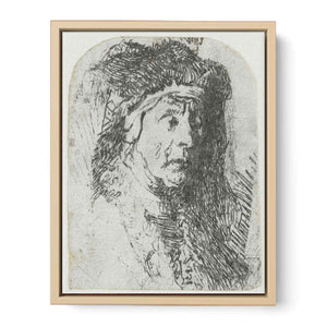 Bust of an old Woman in a furred Cloak and heavy Headdress
Painting