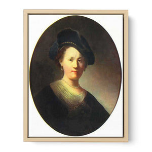Portraits of a young woman with a pearl-studded beret, Oval Painting