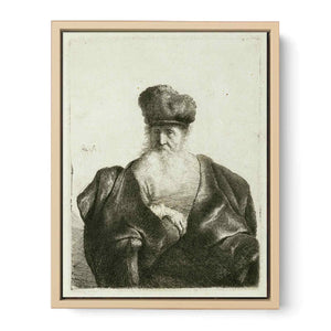 An old Man with Beard, Fur Cap, and Velvet Coat Painting