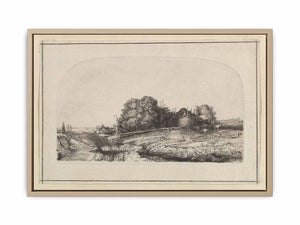 Landscape with a Haybarn and a Flock of Sheep Painting