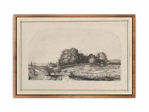 Landscape with a Haybarn and a Flock of Sheep Painting