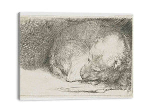 A sleeping Puppy Painting