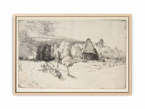 Landscape with Trees, Farm buildings and a Tower Painting