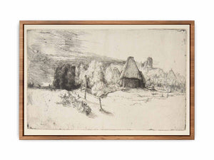Landscape with Trees, Farm buildings and a Tower Painting