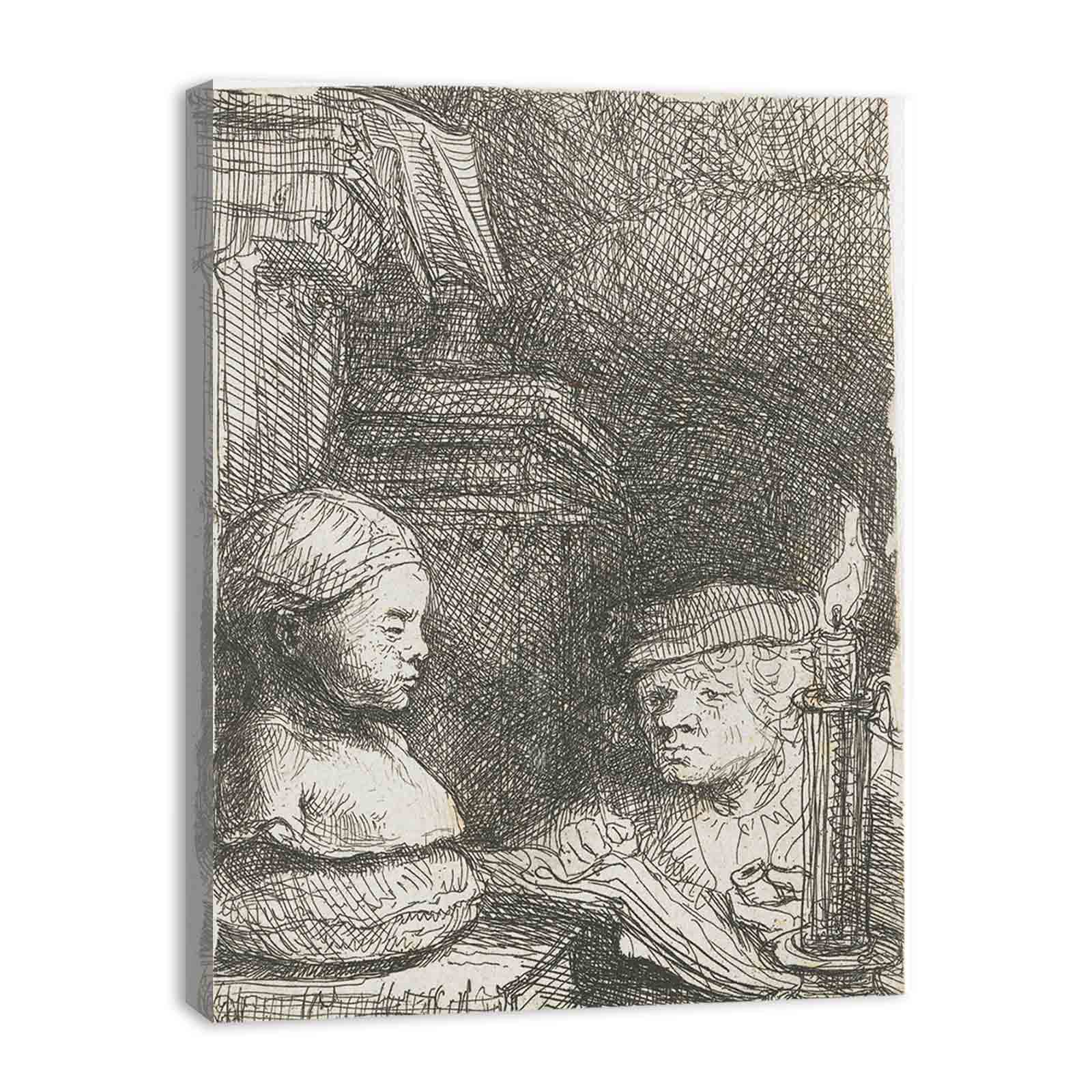 Man Drawing From A Cast Painting