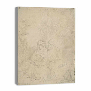 The Rest on the Flight into Egypt Lightly etched Painting