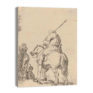 A Turbaned Soldier on Horseback Painting