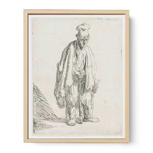 Beggar In A High Cap, Standing And Leaning On A Stick Painting