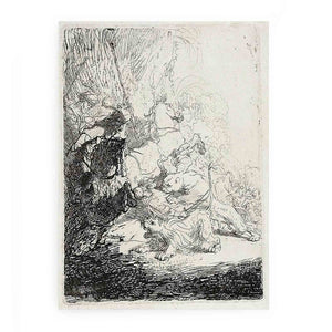 The Small Lion Hunt (with two Lions) Painting