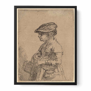 A Girl with a Basket Painting