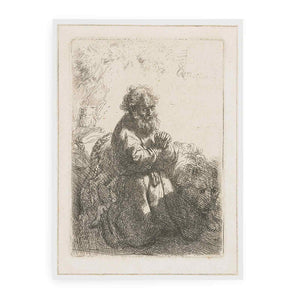 St. Jerome kneeling in Prayer, looking down Painting