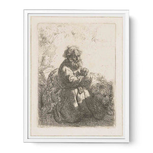 St. Jerome kneeling in Prayer, looking down Painting