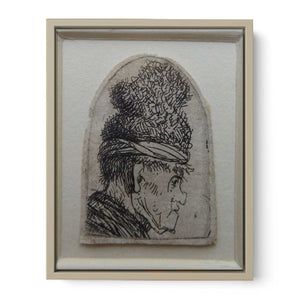 Grotesque Profile Man In A High Cap Painting