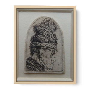 Grotesque Profile Man In A High Cap Painting
