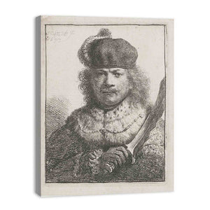 Self-Portrait With Raised Sabre Painting