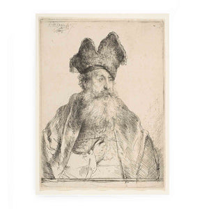 An old Man with a divided Fur Cap Painting