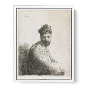 A bearded Man in a furred oriental Cap and Robe the Artist's Father Painting