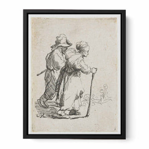Two Tramps; a Man and a Woman Painting