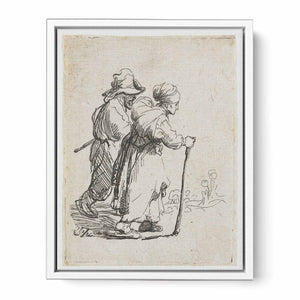 Two Tramps; a Man and a Woman Painting