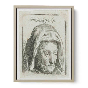The Artist's Mother in a Cloth Headdress, looking down Head only Painting