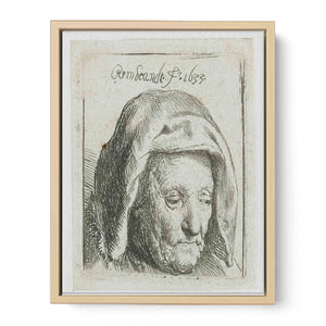 The Artist's Mother in a Cloth Headdress, looking down Head only Painting