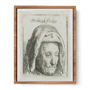 The Artist's Mother in a Cloth Headdress, looking down Head only Painting