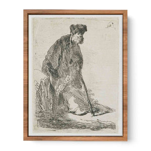 Man In A Coat And Fur Cap Leaning Against A Bank
Painting