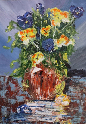 Abstract Flowers Oil Painting