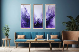3 Panel Purple Painting