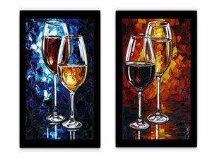 2 Panel Wine Galss Art Painting