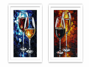 2 Panel Wine Galss Art Painting