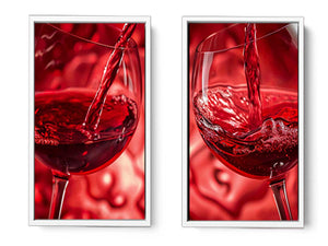 wine splash 2 peice wall art